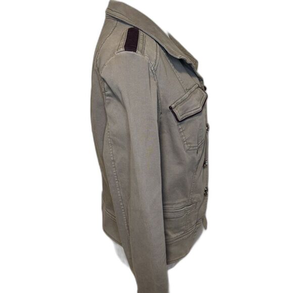 White House Black Market Safari Rose Studded Cargo Jacket Womens Designer - Picture 4 of 7